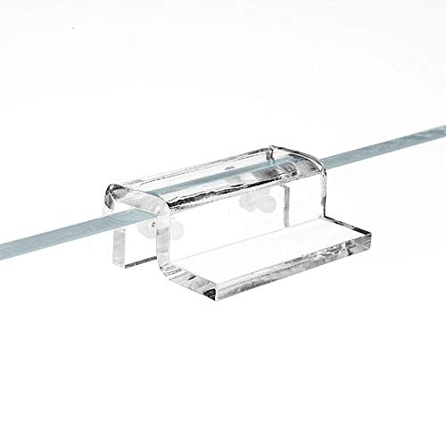 GLOGLOW 4Pcs Aquarium Lid Clips, Acrylic Material, Holds Glass Covers Up to 12mm, Perfect for Fish Tanks and Pet Enclosures
