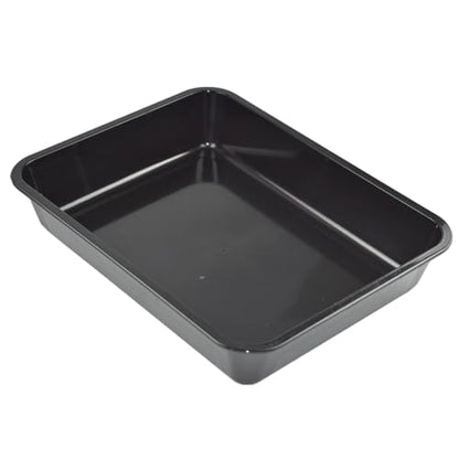 OMEM Reptile Drinking Tray - Large Water Dish Plastics Plate for Turtles, Small Reptiles, Ball Pythons, Lizards, and Snake Cages Bowl (L=35.4 x 5.3 x 26.3cm, Black) - color: black, size: L=35.4*5.3*26.3