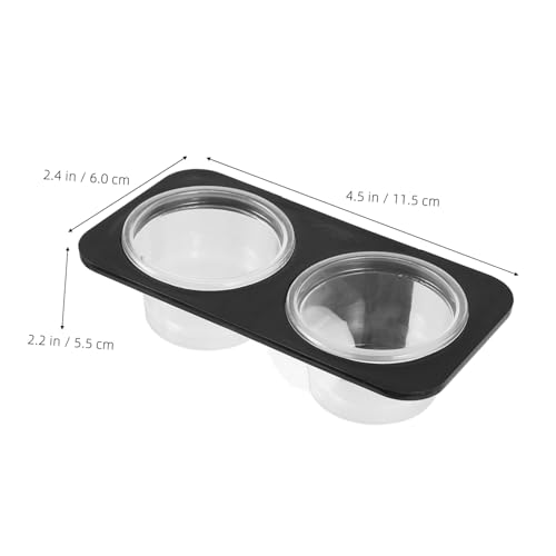 Happyyami Gecko Feeder Ledge Suction Cup Reptile Feeder with 2 Plastic Detachable Bowls Lizard Feeding Dish for Tortoise Spider Food Water Aquarium Tank B