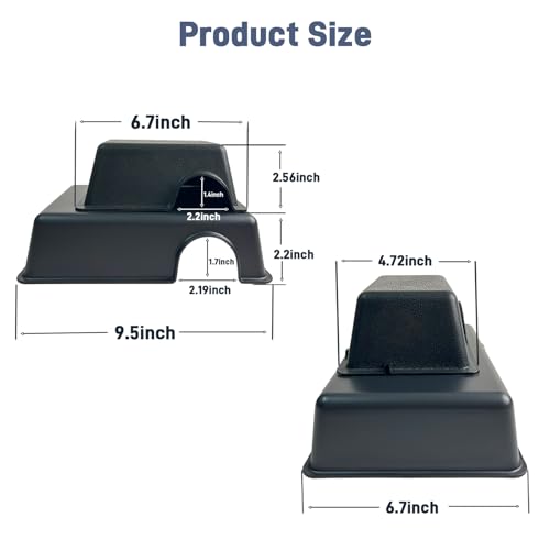 2 Pcs Humid Hideout Cave for Reptiles, Snake Hide for Ball Pythons, Gecko Hide, Leopard Geckos, Bearded Dragons,Compact Terrarium Decor with Easy-Clean Design (9.5"x6.7"x2.2" Large) - size: Large (2 Count)