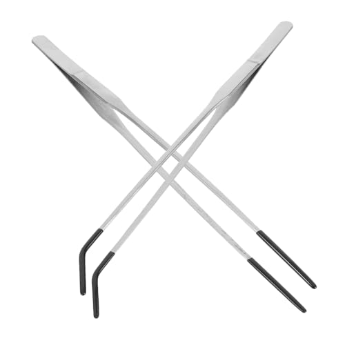 jojofuny 2pcs Curved Stainless Steel Reptile Feeding Tongs with Gentle Rubber Tips for Snake Tanks and Aquariums Durable Lightweight Easy to Use Snake Accessories