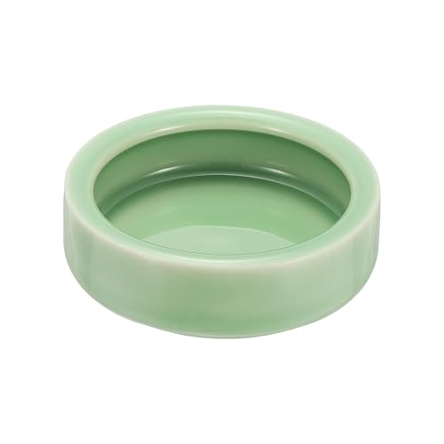 Reptile Food Bowl, Worm Water Dish Ceramic Pet Bowl Food Dish Anti Escape Feeder Small (3 in, Plum Green), Intended for Gecko/Scaled Pet/Amphibians/Spiders/Small Mammals - color: Plum Green, size: 3 In