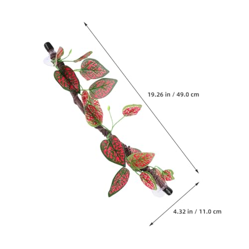 Cabilock 2pcs Artificial Reptile Jungle Vines with Flexible Climbing Branches and Suction Cups for Terrarium Decoration, Snake Climbing Accessories for Lizards, Frogs, Geckos, and Spiders
