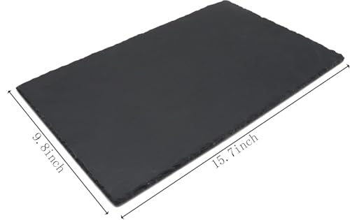JIH Reptile Basking Platform, Natural Rock Reptile Food Bowl Tortoise Feeding Dish Habitat Decor. (40x25CM 2pcs) - size: 40x25cm 2pcs