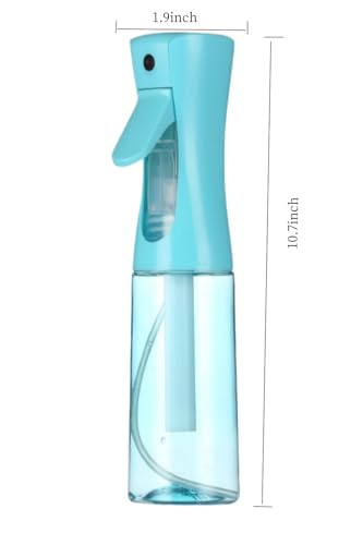 Misto Continuous Spray Bottle with Ultra Fine Mist - 6.8oz/200ml for Hair, Home Cleaning, Salons, Plants, Aromatherapy, and More - Hair Spray Bottle, Barber Accessories (2 Pack) (Blue white) - color: Blue white
