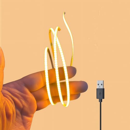 Ultra-Narrow 3mm USB COB LED Strip Lights Self-Adhesive, for Kitchen Cabinets, Bedroom, Gaming Desk (4000k Natural White, 3ft) - color: 4000k Natural White, size: 3ft