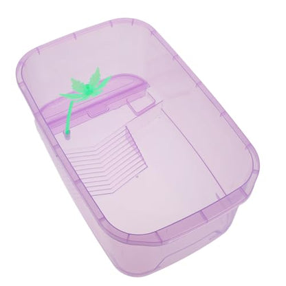 POPETPOP Amphibious Pet Tank Travel Accessories Reptile Terrarium - Portable Clear and Transparent Plastic Tank, Reptile Breeding Tank for Spiders Frog Snakes Small Reptiles Turtle Tank