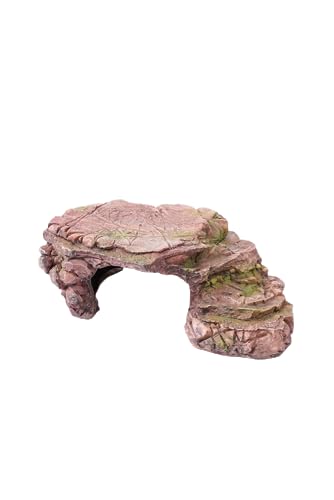 BIGWE Turtle Basking Platform for Aquarium Fish Tank,Designed for Aquatic Pets Such as Turtles, Reptiles, and Tortoises,Brown - size: Large