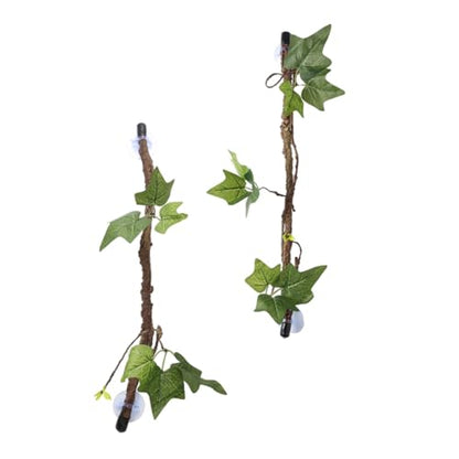 2Pcs Artificial Reptile Jungle Vines with Strong Suction Cups for Lizard Cage and Terrarium Climbing Branches Simulation Plant Decoration for Bearded Dragon Gecko