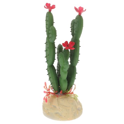 Luxshiny Vivid Artificial Plastic Cactus Aquarium Plant Fish Tank Decoration Soft Non Fading Reptile Terrarium Ornament Easy to Clean for