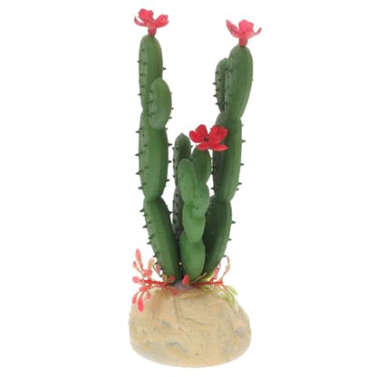 Luxshiny Vivid Artificial Plastic Cactus Aquarium Plant Fish Tank Decoration Soft Non Fading Reptile Terrarium Ornament Easy to Clean for