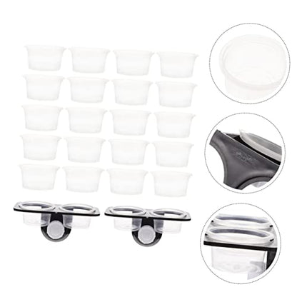 2-Pack Reptile Feeding Ledge with Suction Cup Gecko Water Feeder and Food Bowl for Reptile Tank Supplies Random Color Accessories