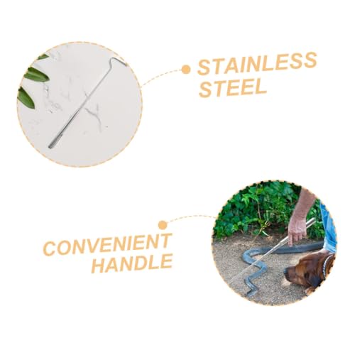 SUPVOX Retractable Snake Hook Stainless Steel Capture Tool for Handling of Serpents and Amphibians for Herpetologists and Wildlife Enthusiasts
