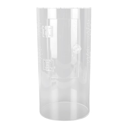 Transparent Cylindrical Jumping Spider Enclosure, Jumping Spider Lizard Reptile Enclosure, Vertical Climbing, Front Opening Door, 360 Visibility, for Hammock Building, wi