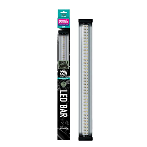 Arcadia Jungle Dawn LED Bar 18.5" Long 22 Watts High Lumen Output – High Output LED Light Bars for Reptiles, Terrariums, Plants and Indoor Use, Long Lasting Easy to Use Natural Plant Grow Lighting