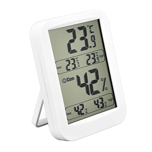 Thermometer Hygrometer, Accurate Dual Probe Sensor with Large LCD Display, Ideal for Reptile Enclosures Greenhouse Warehouse Wine Cellar