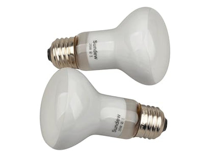 Sundew 2-Pack Reptile Heat Bulb, Dimmable Basking Spot Lamp for Reptiles & Amphibians, Daytime Heating Light for Bearded Dragon, Gecko, Lizard, Snake, Turtle - E26 Base (50, Watts)