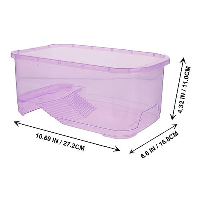 POPETPOP Amphibious Pet Tank Travel Accessories Reptile Terrarium - Portable Clear and Transparent Plastic Tank, Reptile Breeding Tank for Spiders Frog Snakes Small Reptiles Turtle Tank