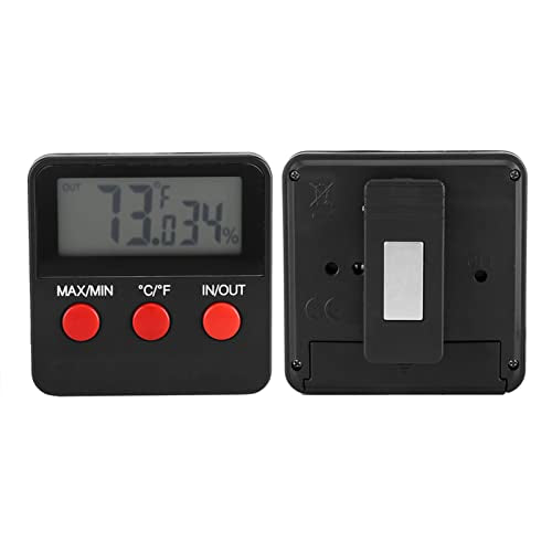 Digital Thermometer Hygrometer LCD Display High Temperature Humidity Monitor Meter for Egg Incubator Pet Keeping Indoor Outdoor Use 62x62x22mm
