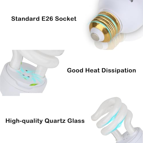 UVB Bulb for Reptiles, 5.0 13W UVB Light for Reptiles, Hygger zoo UVA UVB Reptile Light Bulb Reptile UVB Bulb UVB Light for Hermit Crab Snake Chameleon Reptile Lamp Terrarium Lamp for Tropical Reptile - size: 5.0-13W