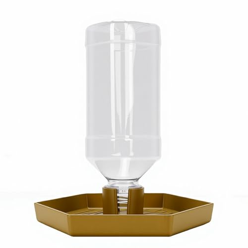 Rengue Reptile Water Feeder, Automatic Water Dispenser Food and Bowl Feeding Accessories for Bearded Dragons Lizards Geckos Crawler Breeding Tools, Reptile Hatching Supplies (Earthy Yellow) - color: Earthy Yellow