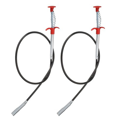HARFINGTON 2pcs Flexible Grabber Claw Pick Up Tool 0.47" Dia. 35" 4 Claws Stainless Steel Cleaning Hook Unclog Sink Sewer Hair Drain Cleaner Tool Sink Unclogger for Toilet Bathtub Sewer - size: 35"