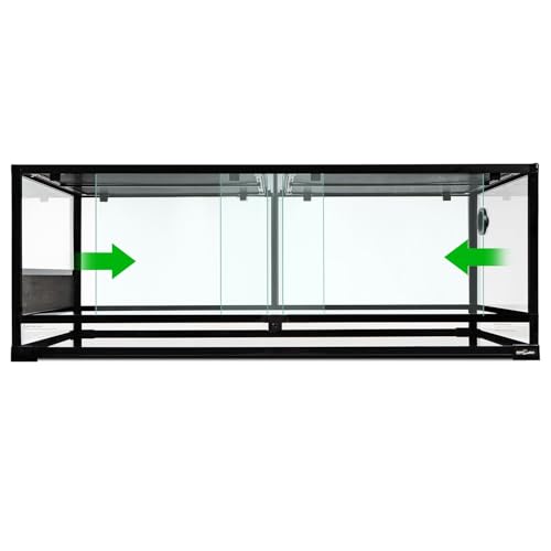 REPTI ZOO 48''x24''x18'' Glass Reptile Terrarium, Front Opening Snake Tank with Double Hinge Door, Reptile Enclosure with Top Screen Ventilation 85 Gallon
