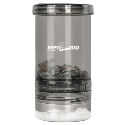REPTI ZOO Reptile Cricket Calcium Powder Mixer, Cricket Keeper Shaker for Bearded Dragon Gecko Snake Lizards, Dispenser Feeder for Chameleon Reptile & Amphibians