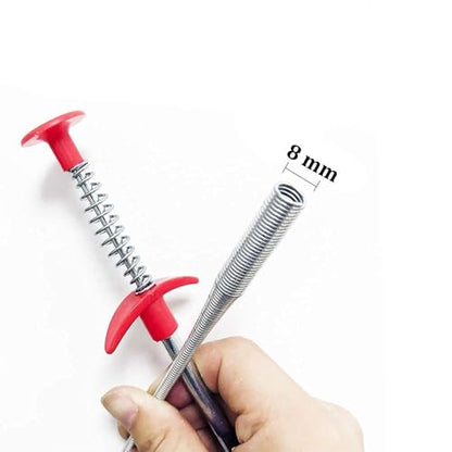 Stainless Steel Drain Pipe Cleaning Spring Stick, Hair Catching Claw Wire, Sink Sewer Clog Dredge Remover, Basin Cleaner, Flexible Grabber Pickup Tool, Retractable Cable (5ft (160cm), Black)