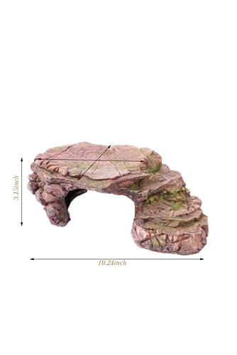 BIGWE Turtle Basking Platform for Aquarium Fish Tank,Designed for Aquatic Pets Such as Turtles, Reptiles, and Tortoises,Brown - size: Large