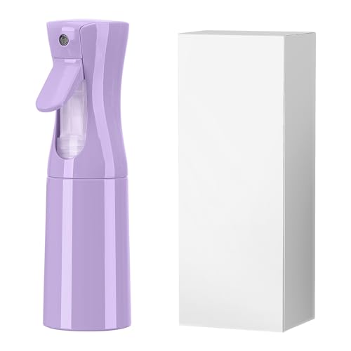 KAIZHOUZHOU(Purple Hair Mister Spray Bottle，Spray Water Bottle Fine Mist Refillable Plants（6.8OZ /200ML） Barber，Showering Pets, Plants, travel, Ironing and Cleaning ﻿ ﻿ ﻿(Continuous Spray) - color: Purple