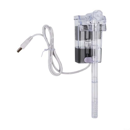 Minhe USB Aquarium External Waterfall Filter Pump, Silent Operation for Small Fish Tanks, Compact PVC Design