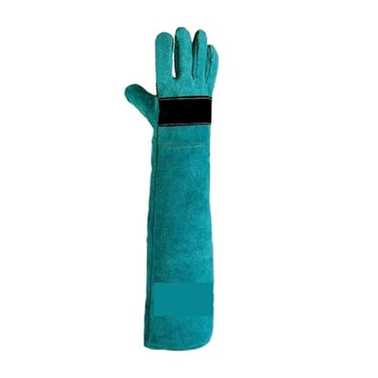 Anti-Bite Safety Gloves Ultra Long Thickened Green, Compatible for Grip Biting Catch Pets Protective Dog Reptiles Animal Supplies(45cm) - color: 45cm
