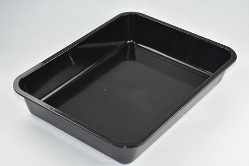 OMEM Reptile Drinking Tray - Large Water Dish Plastics Plate for Turtles, Small Reptiles, Ball Pythons, Lizards, and Snake Cages Bowl (L=35.4 x 5.3 x 26.3cm, Black) - color: black, size: L=35.4*5.3*26.3
