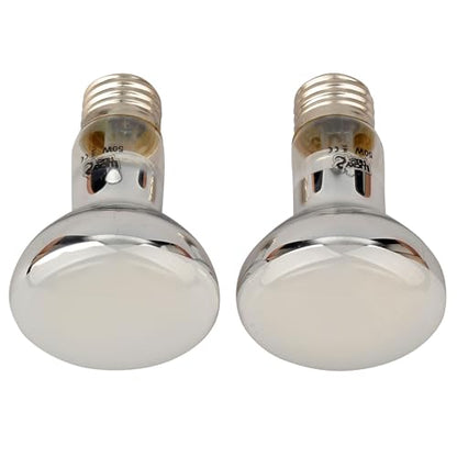 LUCKY HERP 50W Reptile Basking Spotlight (2-Pack, 2.5" R20 Size), Daylight Terrarium Heat Bulb for Bearded Dragon Lizard Tortoise