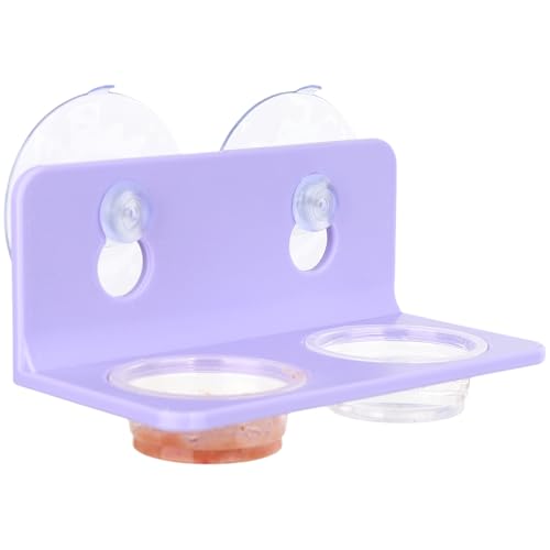 Crested Gecko Feeding Ledge with 10PCS Gecko Food Water Dish - Purple - color: Purple