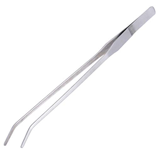 YSTAR Stainless Steel Long Reptile Tweezers Feeding Tongs for Snake Lizards Bearded Dragon Leopard Gecko and Spider Terrarium Supplies 2Pcs