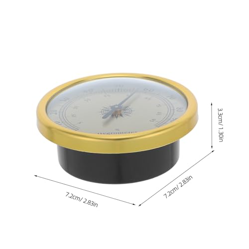 HEMOTON Golden 72mm Round Mechanical Hygrometer with 2% rh Resolution, Battery-Free Analog Humidity Gauge for Terrarium Reptile Humidity Monitoring