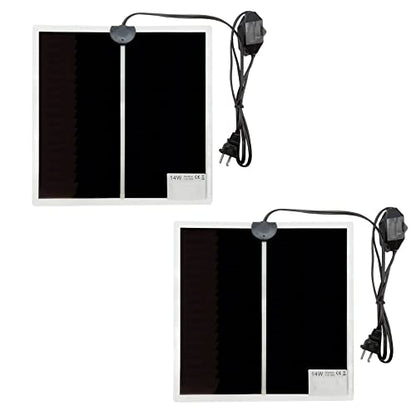 Tfwadmx 2 Pack 14 W Reptile Heating Pad Under Tank Heater Tank Warmer with Temperature Control, Power Adjustment Terrarium Heater Heat Mat for Reptiles Turtle Tortoise Snakes Lizard