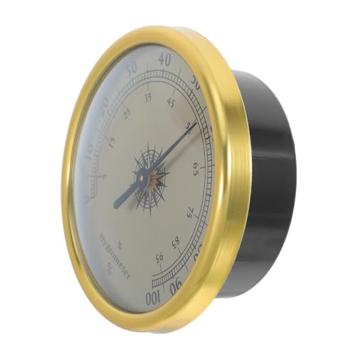 Golden Hygrometer for Reptile Terrarium and Room Use, 72mm Stainless Steel and Glass, High Precision 2.5 Accuracy with 2% Rh Resolution, Stable and Reliable Analog Humidity