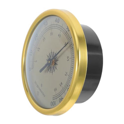 Golden Hygrometer for Reptile Terrarium and Room Use, 72mm Stainless Steel and Glass, High Precision 2.5 Accuracy with 2% Rh Resolution, Stable and Reliable Analog Humidity