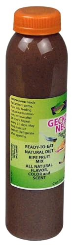 Nature Zone Gecko Food - Fig & Insect Nectar Puree, 12 oz, for Crested Geckos, Gargoyle Geckos, Day Geckos & Other Fruit Eating Geckos