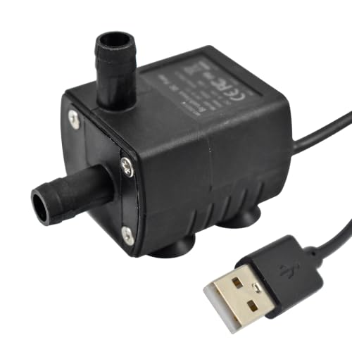 CONQUERALL Submersible DC 5V 2W USB Aquarium Pump, 170L/H 2m Lift for Pet Fountain and DIY Cooling - color: Usb 5v 2w 170l/H 2m Head (Black), size: 1PC