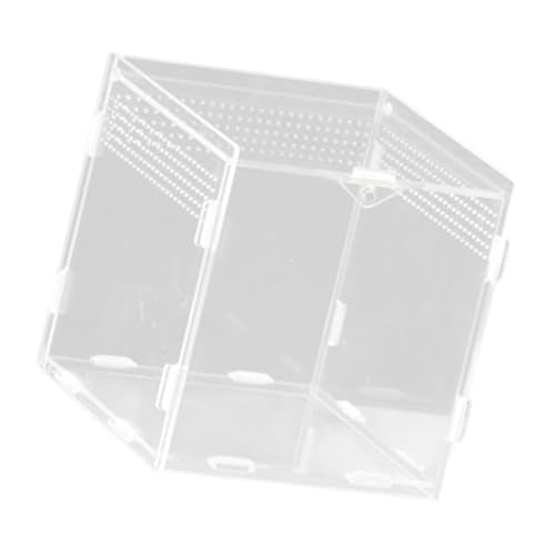 Clear Acrylic Reptiles Tanks with Ventilation Holes Terrarium Box for Small Lizards and Snake Jumping Spiders Watching Reptiles Container Box - size: 10X10X10 vertical