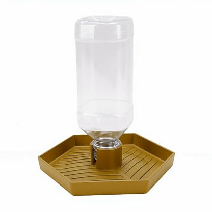 Rengue Reptile Water Feeder, Automatic Water Dispenser Food and Bowl Feeding Accessories for Bearded Dragons Lizards Geckos Crawler Breeding Tools, Reptile Hatching Supplies (Earthy Yellow) - color: Earthy Yellow