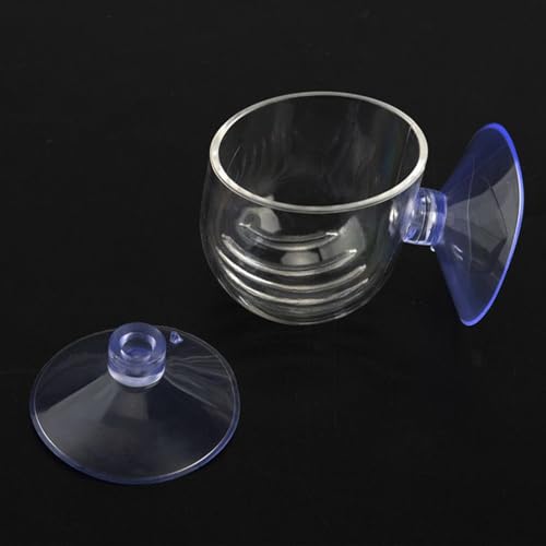Floating Shrimp Bowl, Aquarium Feeding Tray with Suction Cup, Fish Food Cup Accessory, Reptile and Aquatic Pet Feeder, Tank Tortoise Gecko Bearded Dragon Betta Turtle Shrimp Crab Frog Snake Spider - size: Large