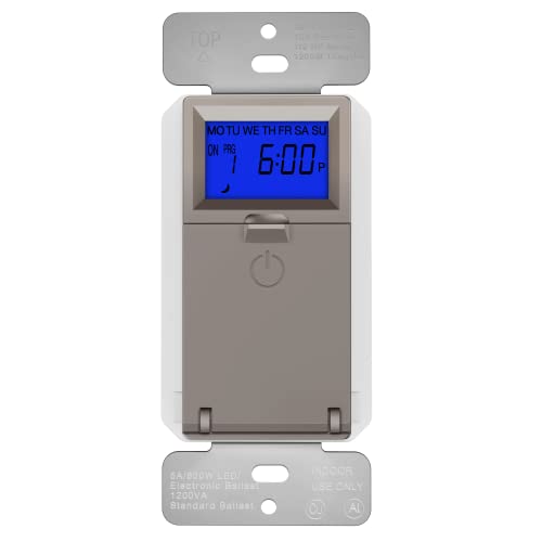 TOPGREENER Digital Astronomic Timer Switch, 7-Day Programmable Sunrise Sunset Timer for Lights, Fans, & Motors, Single-Pole or 3-Way, Neutral Wire Required, UL Listed, TGT01-HN-NK, Nickel - color: Nickel, size: New Version