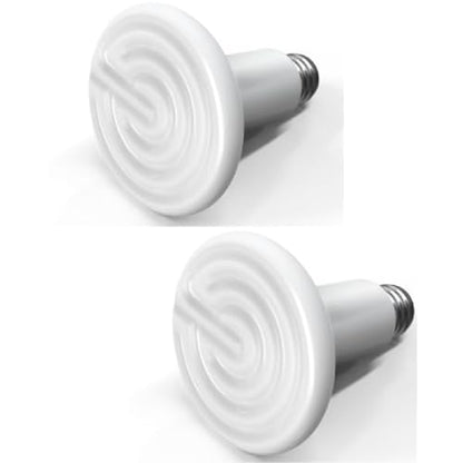 YSSOA 100W Ceramic Heat Emitter, Reptile Heat Bulbs, Ceramic Heat Lamp for Reptiles, Amphibian, Chicken, Dog, Cat, 2 Pack, White - color: White, size: 2 Pack, style: 100W