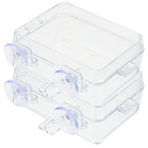 2pcs Transparent Reptile Feeding Bowls Escape Food and Water Dishes for Lizards Geckos and Bearded Dragons -Style Feeders for Reptile Pets