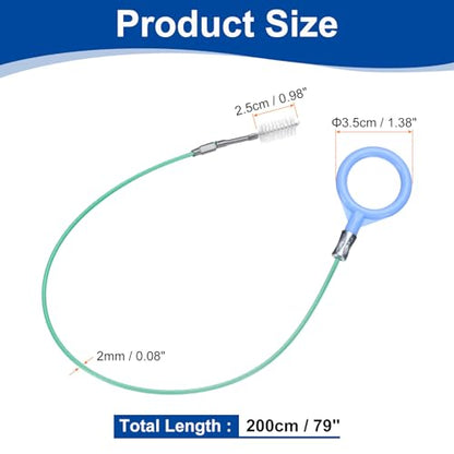HARFINGTON 3pcs Flexible Drain Clog Remover Tool 0.08" Dia. 79" Sink Sewer Hair Drain Cleaner Tool Sink Unclogger for Kitchen Toilet Bathtub Sewer - size: 79"